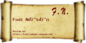 Fodi Nátán névjegykártya